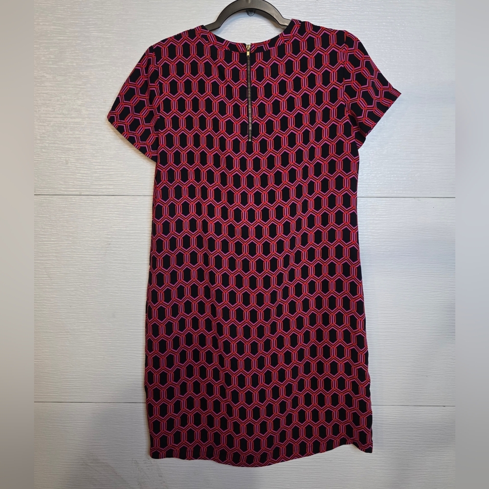 Adrienne Vittadini Fuchsia and Black Geometric Mini Dress - Picture 2 of 4